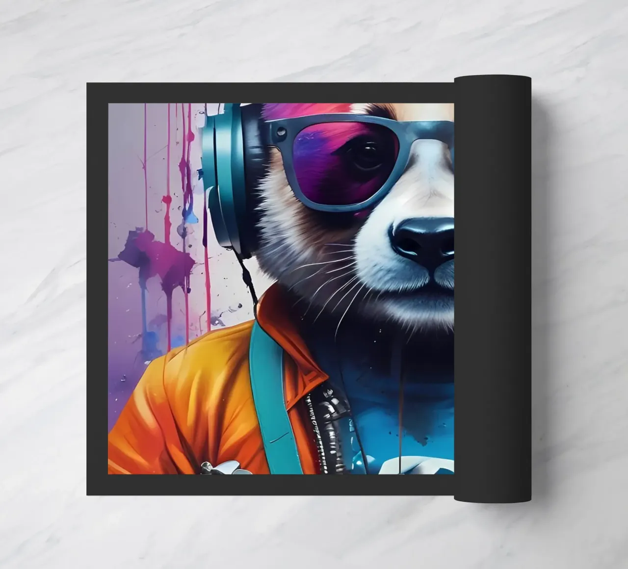 Panda in glassa con cuffie zerbino da MakArena