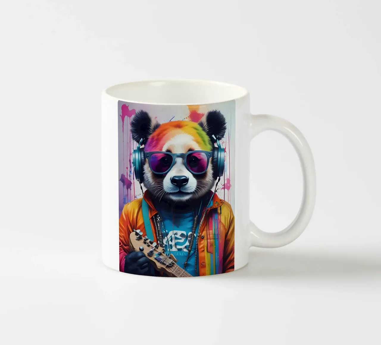 Panda in glassa con cuffie tazza in ceramica da MakArena