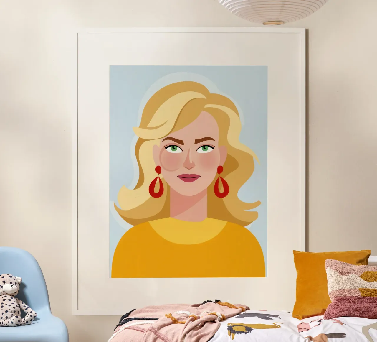 Ritratto dello sguardo d'oro poster con telaio in plastica da Gaia Viesta