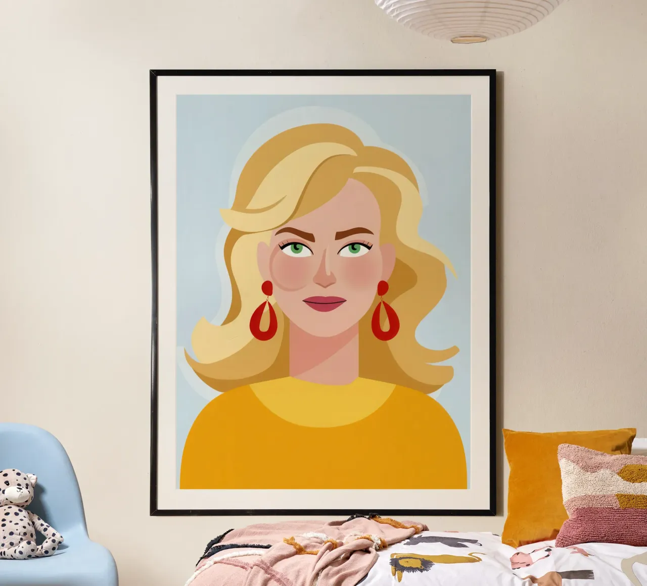 Ritratto dello sguardo d'oro poster con telaio in plastica da Gaia Viesta