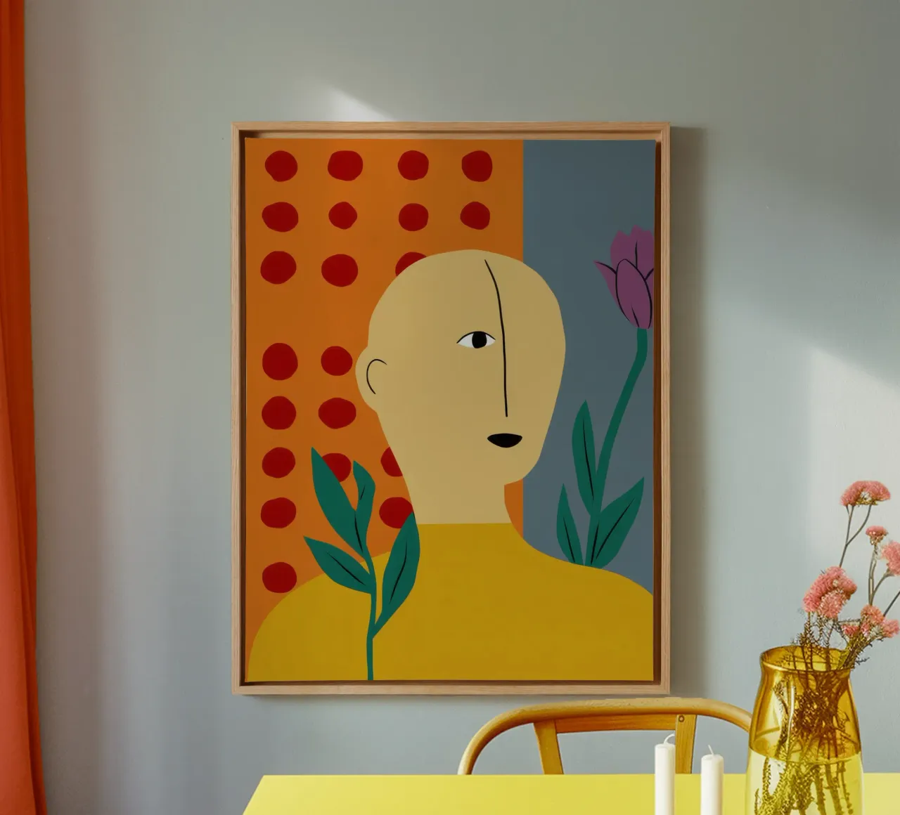 Abstracte Polka Dot Geest canvas met Baklijst van Irish Strokes