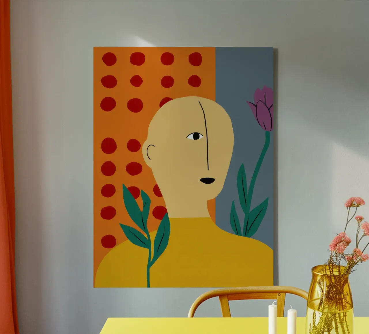 Abstracte Polka Dot Geest canvas met Baklijst van Irish Strokes
