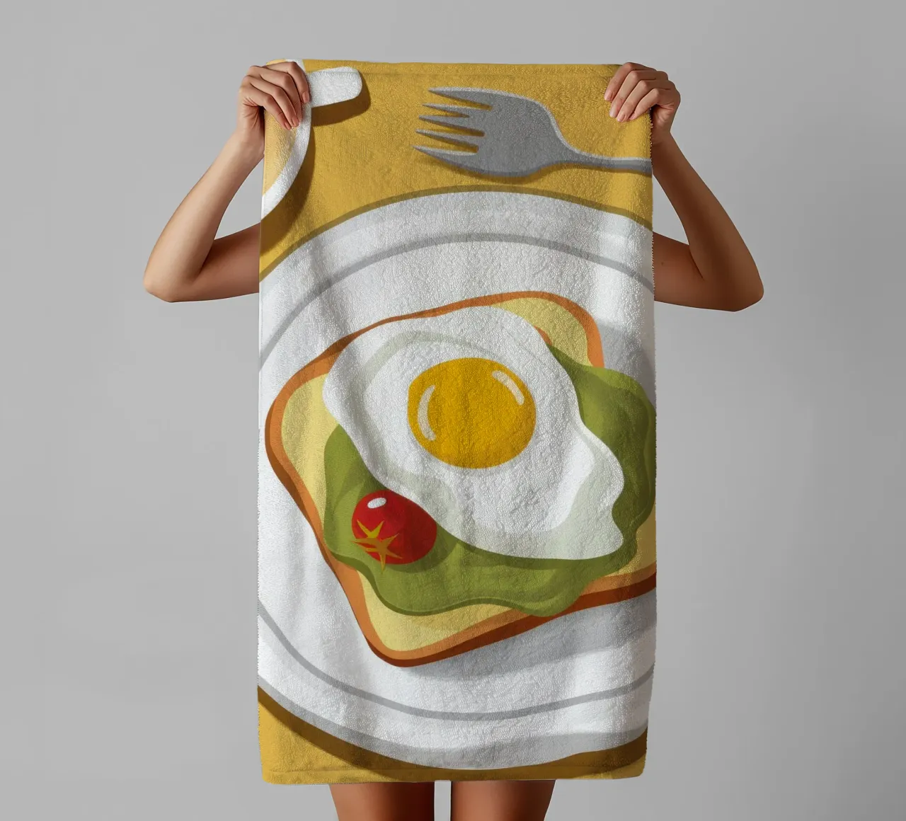Toast all'uovo con avocado asciugamano da bagno da Mark Solaria