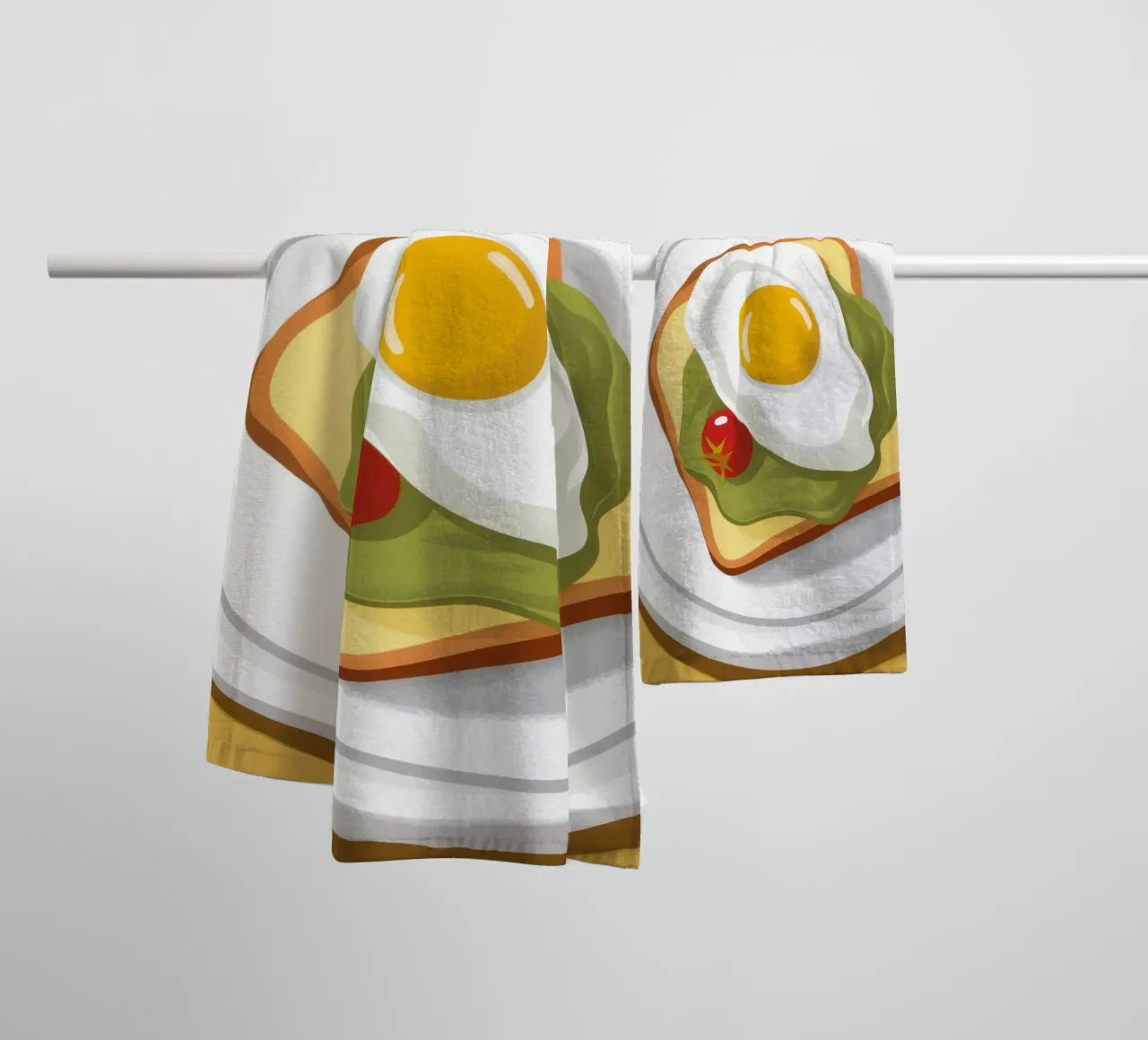 Toast all'uovo con avocado asciugamano da bagno da Mark Solaria