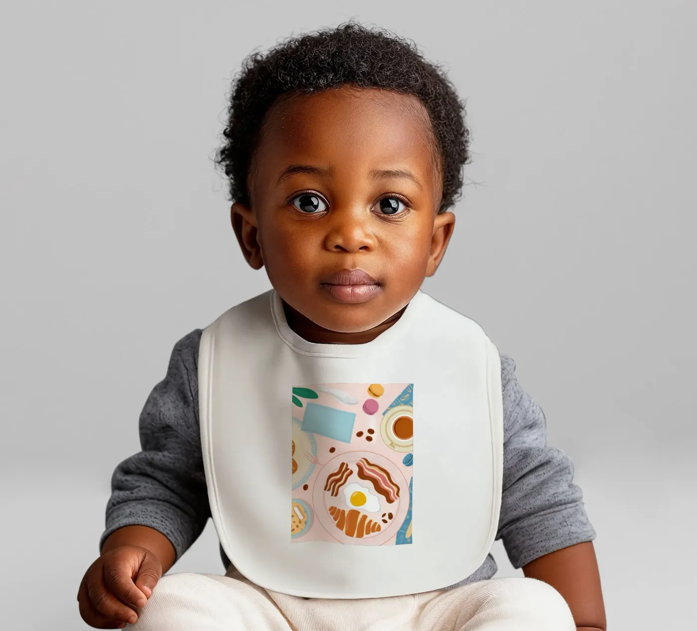 Breakfast Table Flatlay baby bib by Gaia Viesta