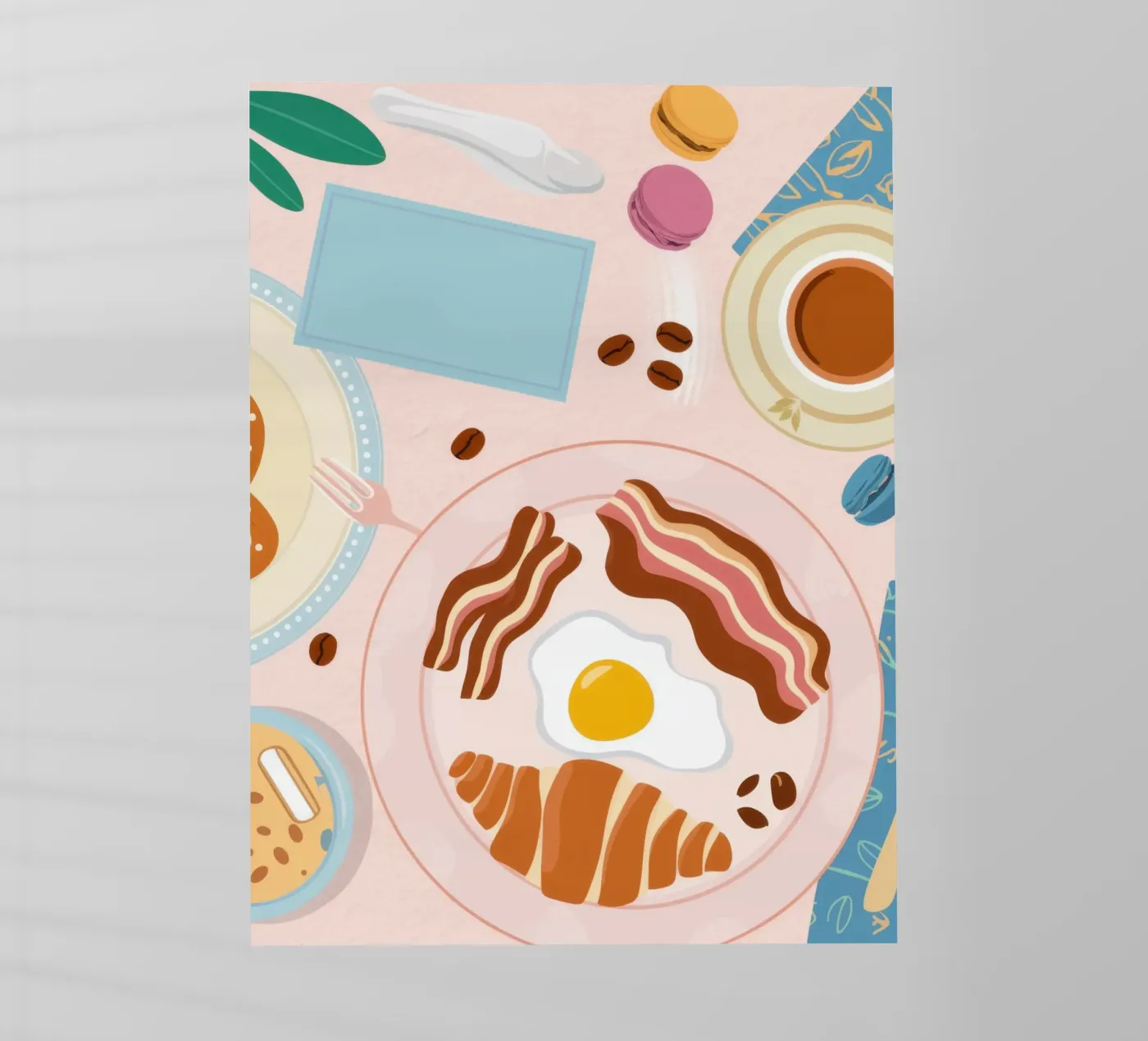 Breakfast Table Flatlay Backlit Folie von Gaia Viesta