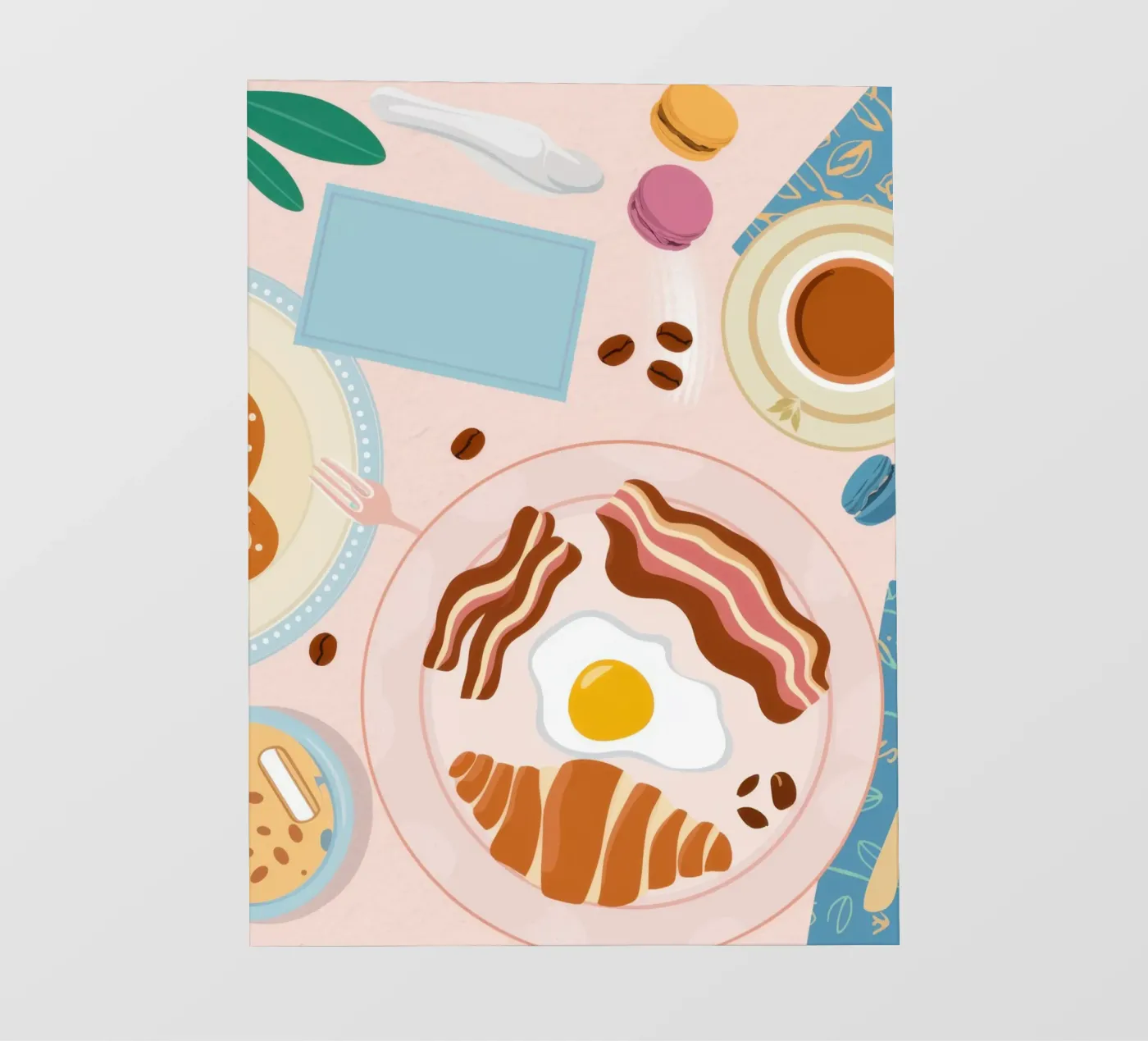 Breakfast Table Flatlay fotobehang van Gaia Viesta