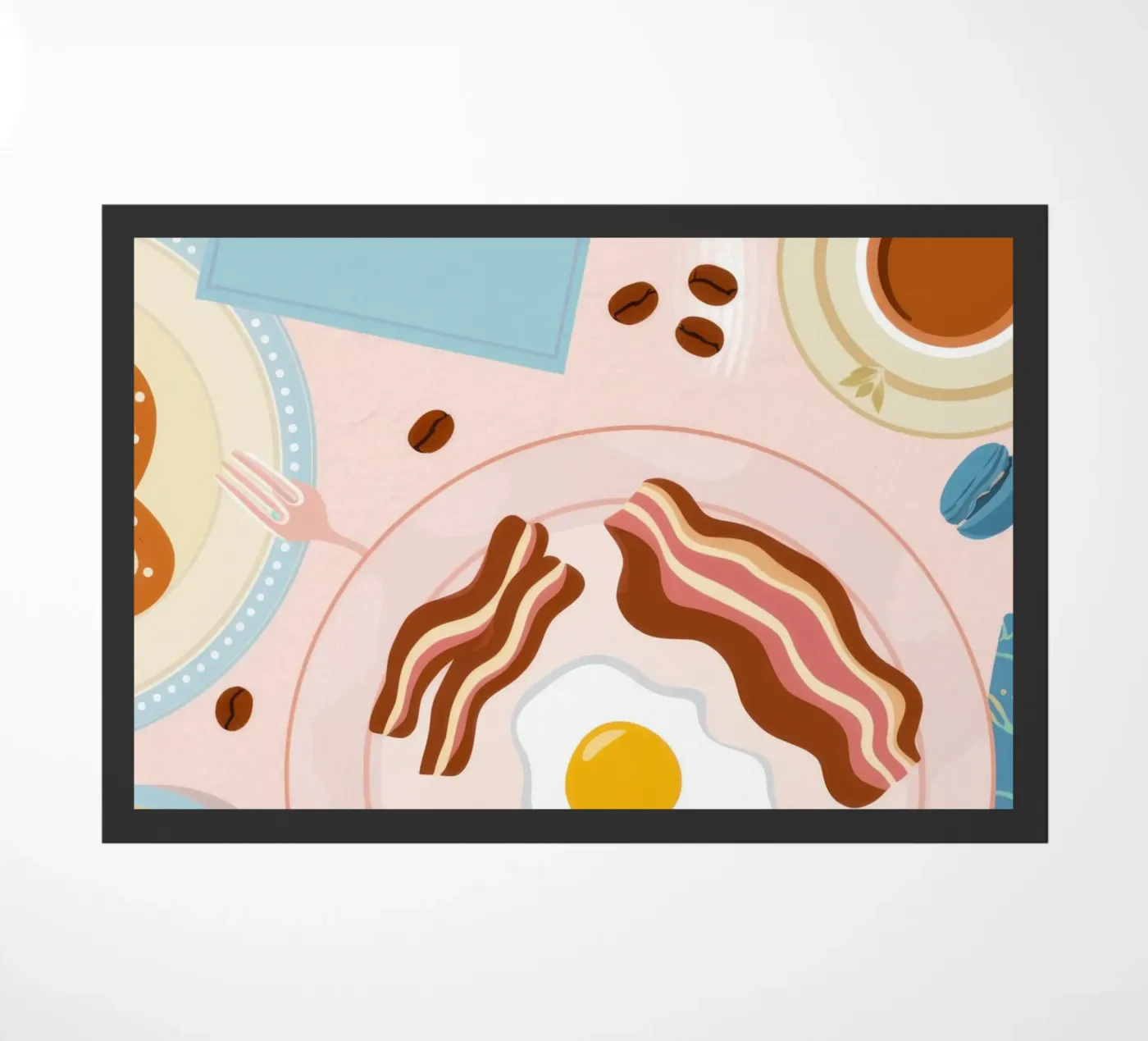 Frühstückstisch-Flatlay Fußmatte von Gaia Viesta