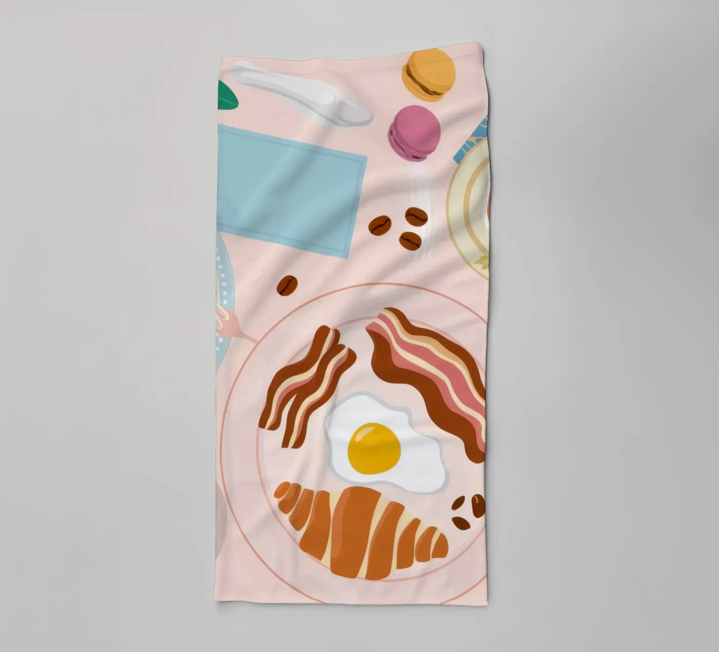 Breakfast Table Flatlay towel by Gaia Viesta