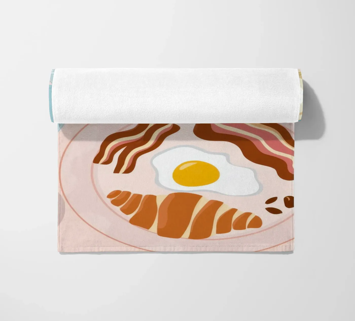 Breakfast Table Flatlay beach towel by Gaia Viesta