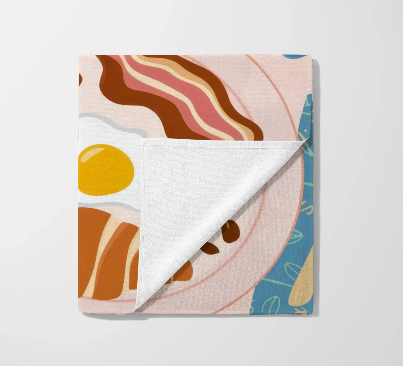 Breakfast Table Flatlay beach towel by Gaia Viesta