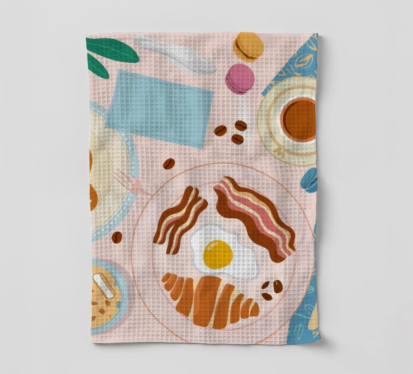 Breakfast Table Flatlay tea towel by Gaia Viesta