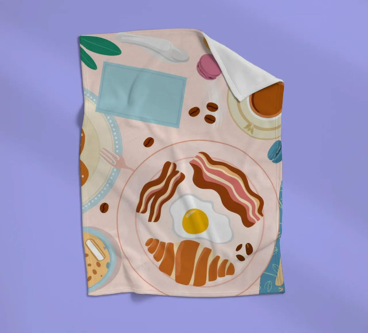 Breakfast Table Flatlay Fleecedecke von Gaia Viesta