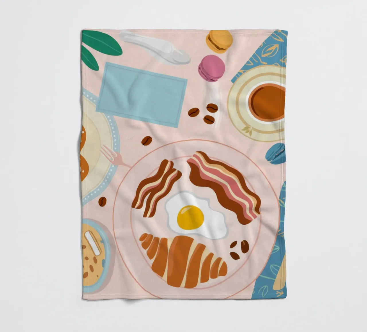 Breakfast Table Flatlay Fleecedecke von Gaia Viesta