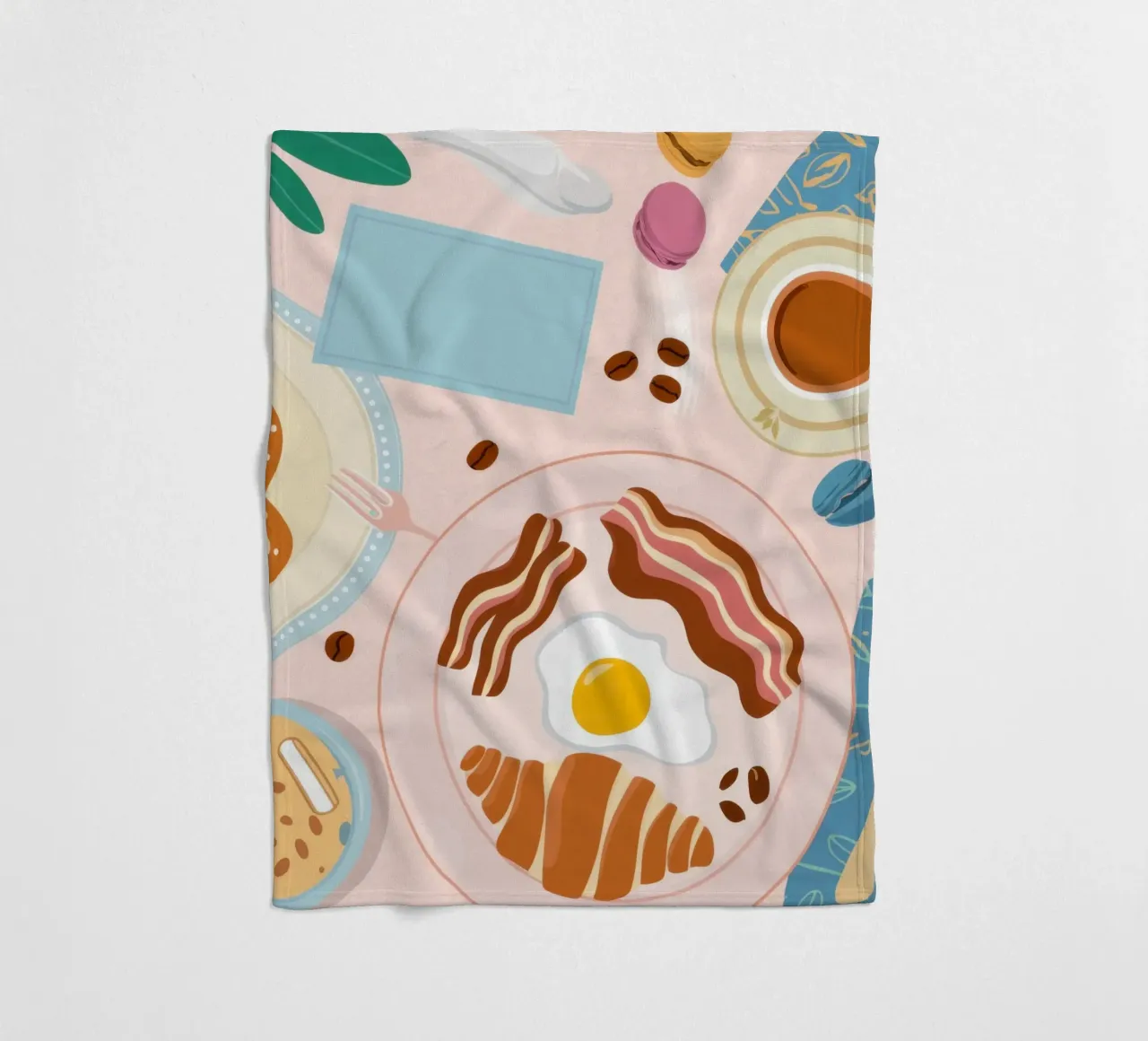 Breakfast Table Flatlay Fleecedecke von Gaia Viesta