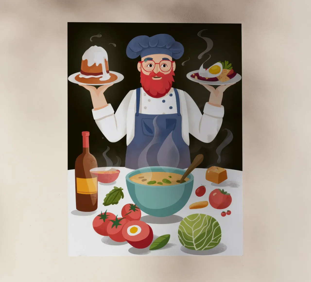 Benvenuto da parte dello chef pellicola backlit da Trace Brush