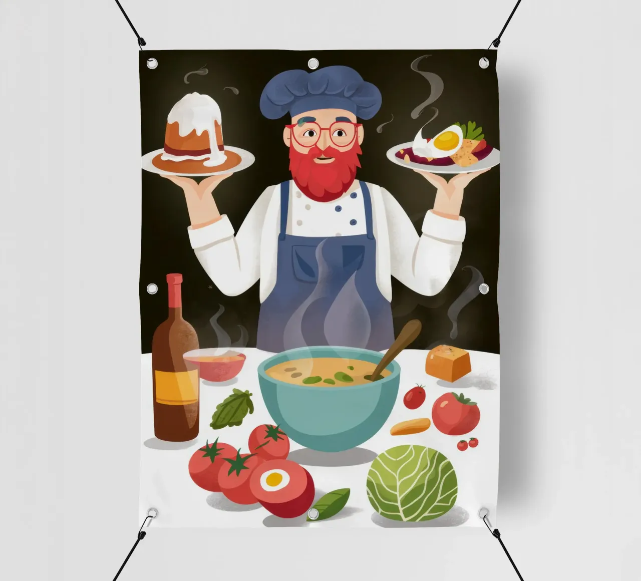 Benvenuto da parte dello chef telo in pvc da Trace Brush