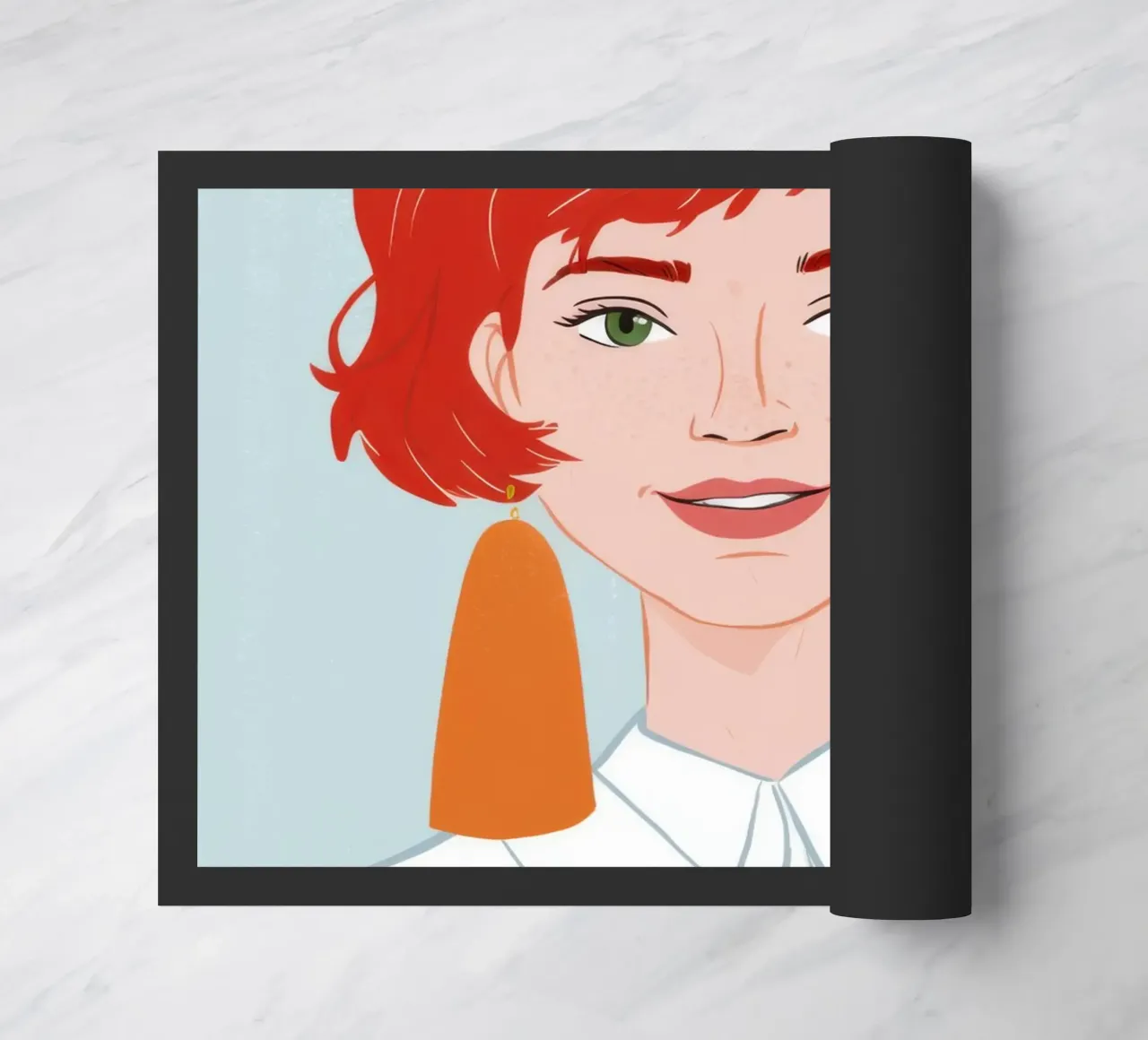Ginger Haired Grace doormat by Selene Shade