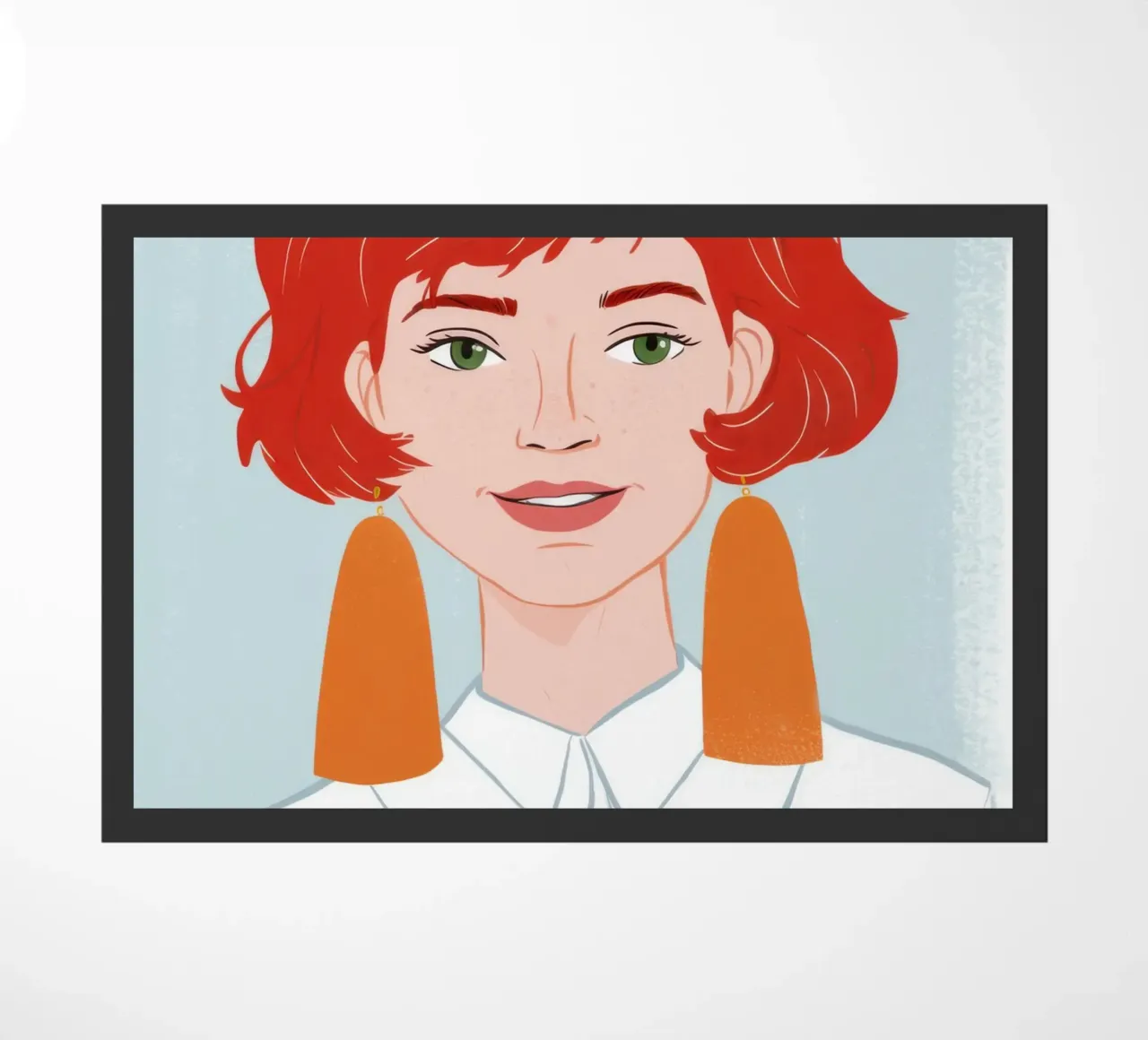 Ginger Haired Grace doormat by Selene Shade