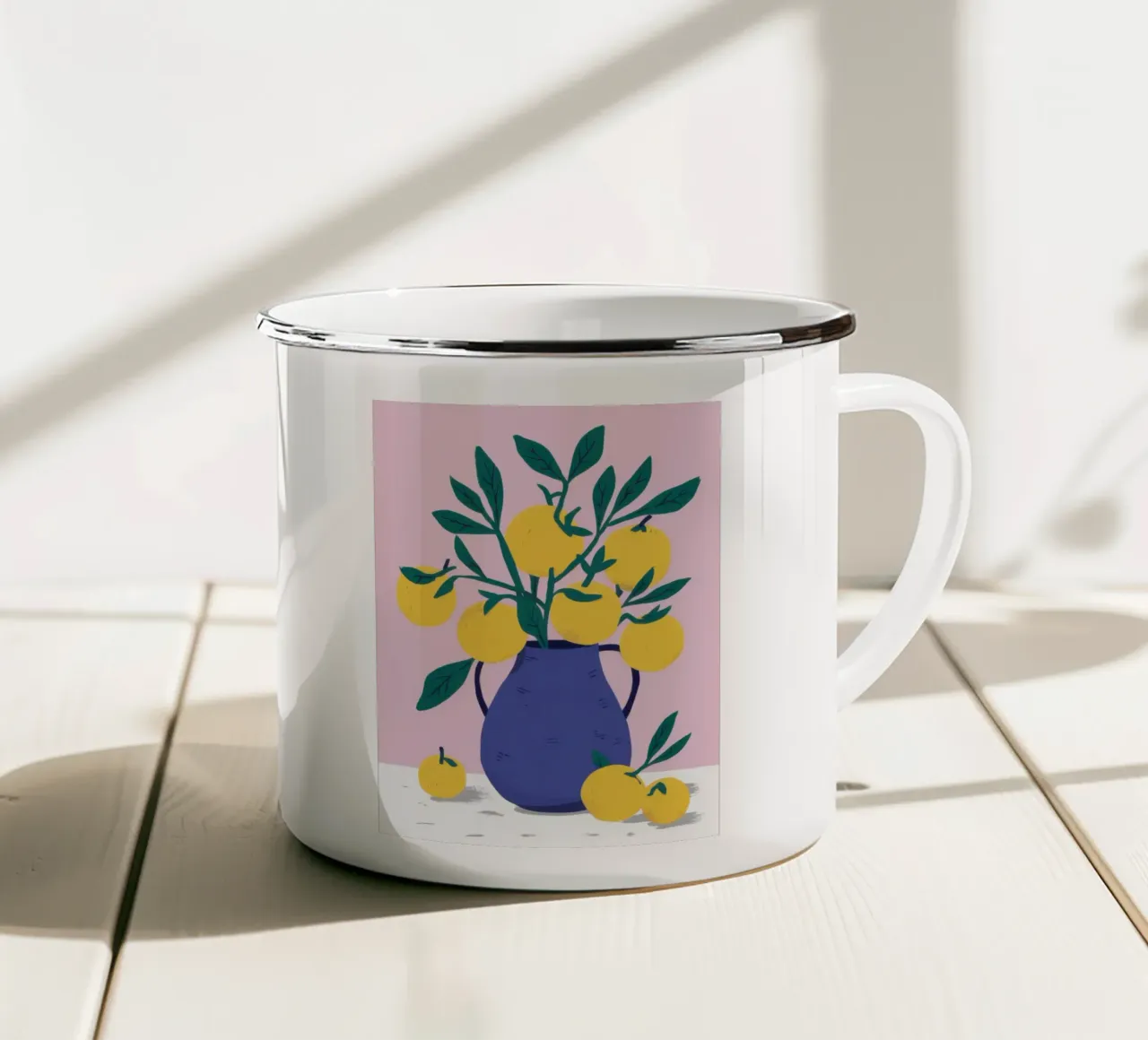 Vaso di rami di limone tazza in smalto da Gaia Viesta