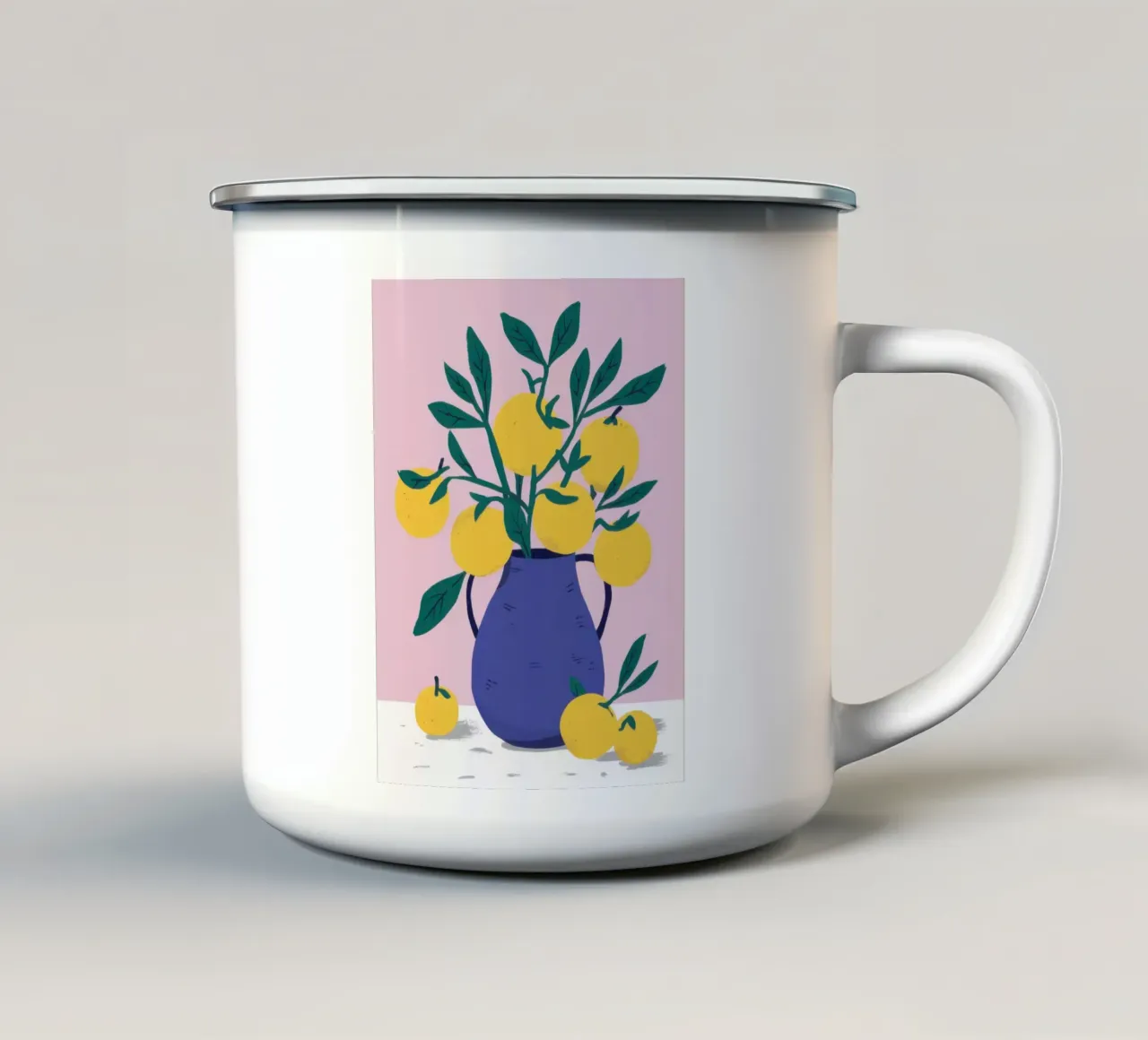 Vaso di rami di limone tazza in smalto da Gaia Viesta