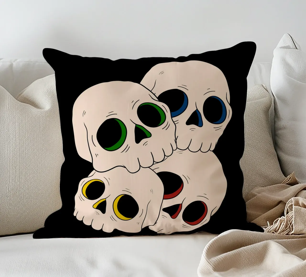 Pop skulls cuscino da TijanaArtStudio88