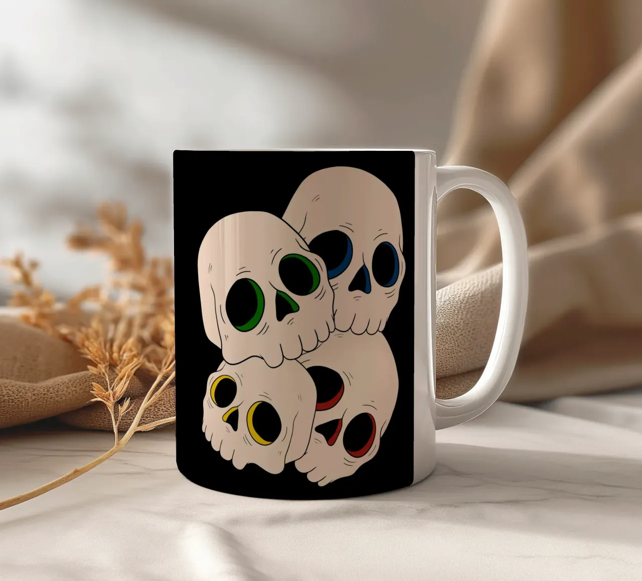 Pop skulls tazza in ceramica da TijanaArtStudio88
