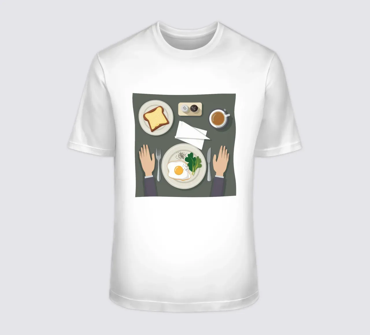 Pasto mattutino minimalista t-shirt da Trace Brush