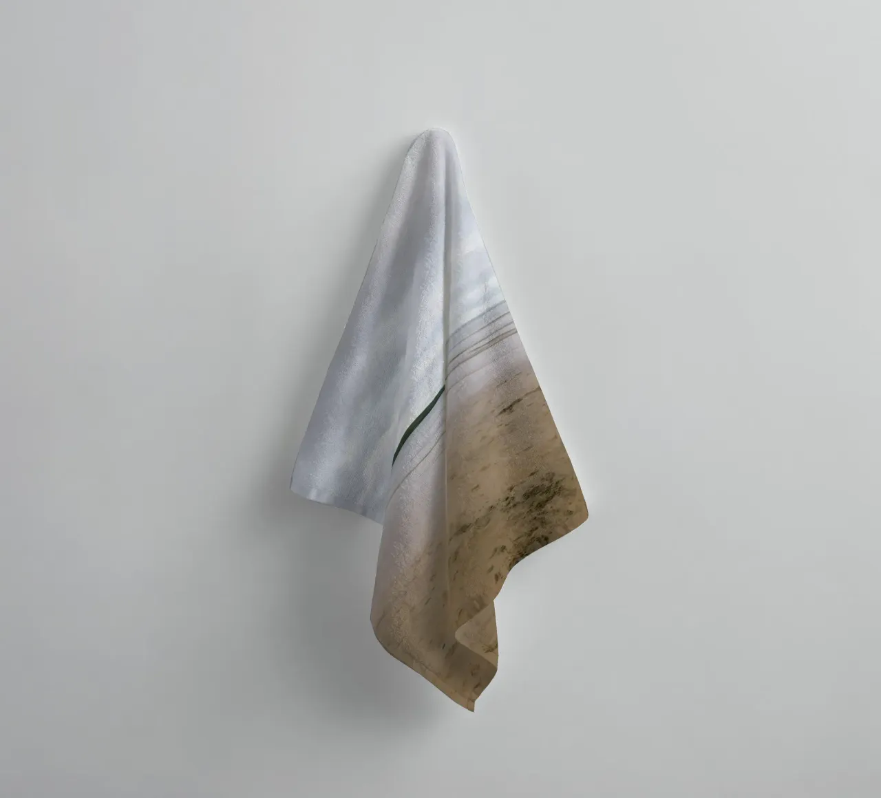 Silence on the tidal beach towel by The Wild Creative Studio