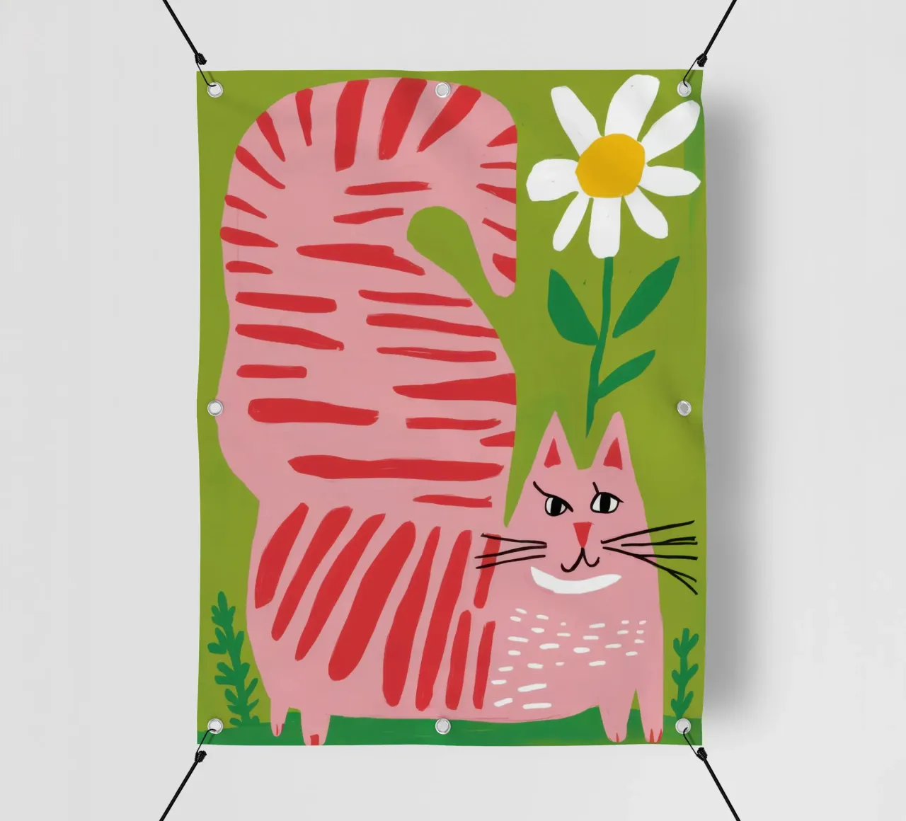 Gatto a righe Daisy telo in pvc da Gaia Viesta
