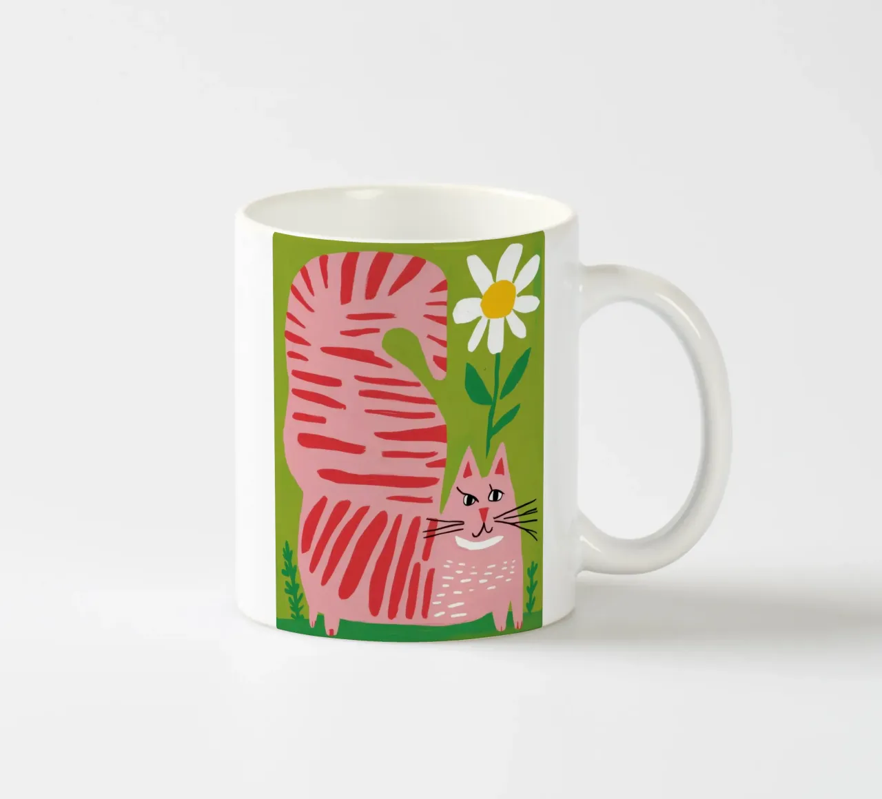 Gatto a righe Daisy tazza in ceramica da Gaia Viesta