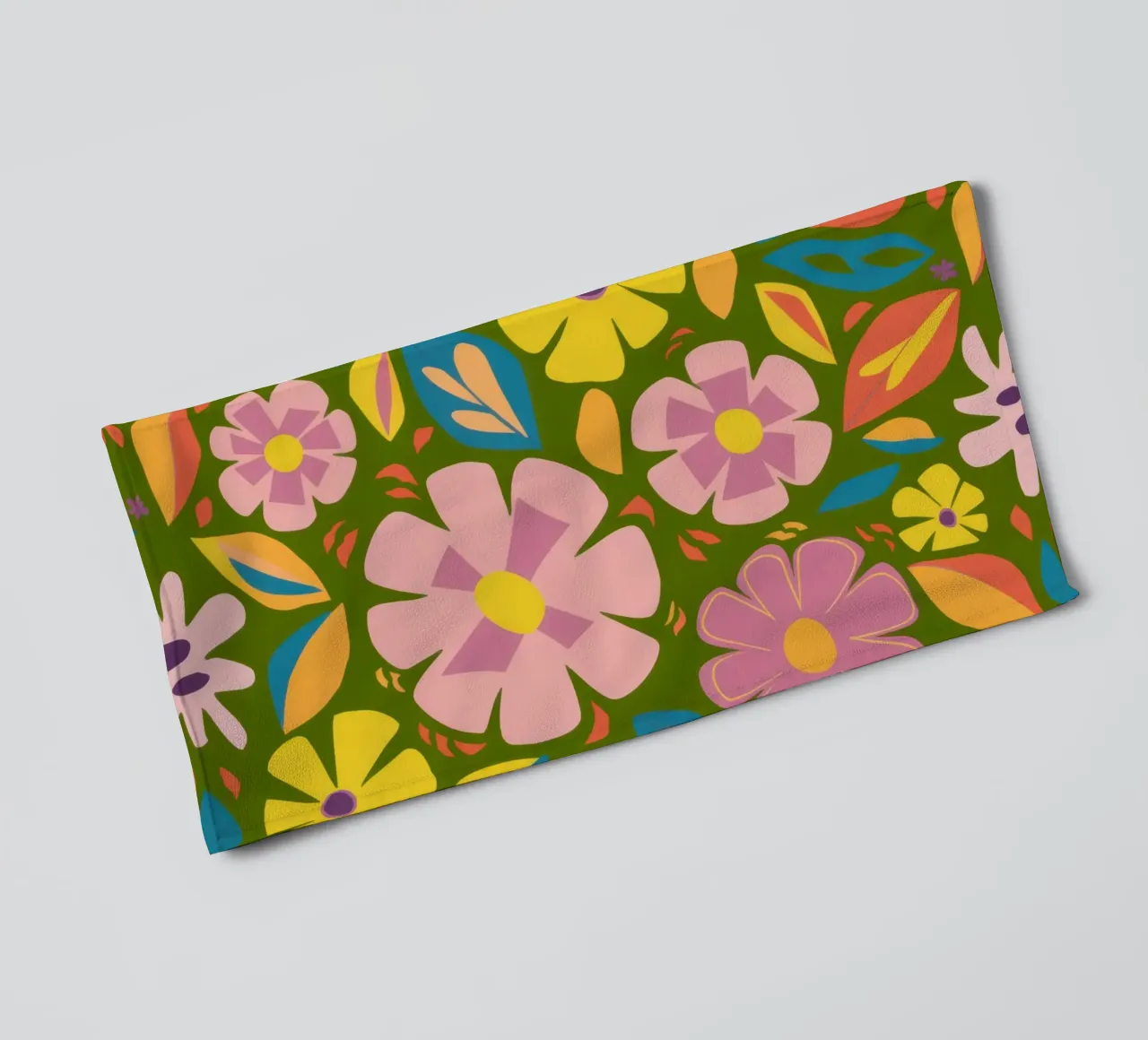 Soft Blooms Pattern towel by Trace Brush