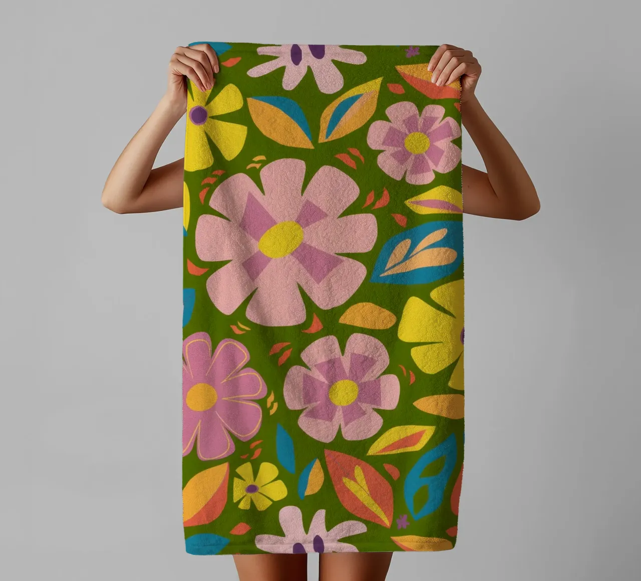 Soft Blooms Pattern towel by Trace Brush