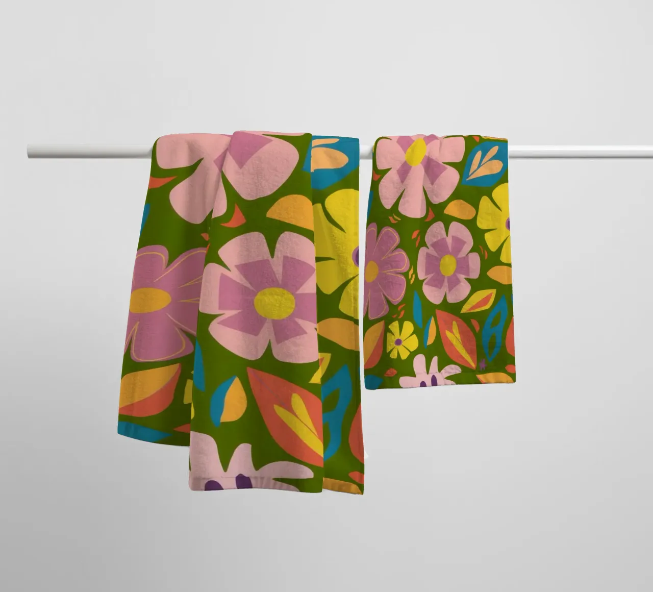 Soft Blooms Pattern towel by Trace Brush