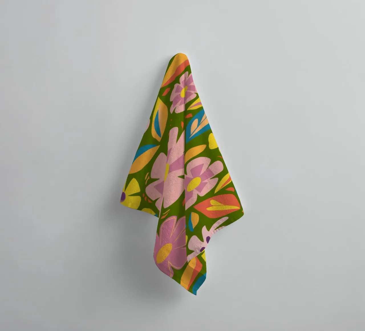 Soft Blooms Pattern towel by Trace Brush