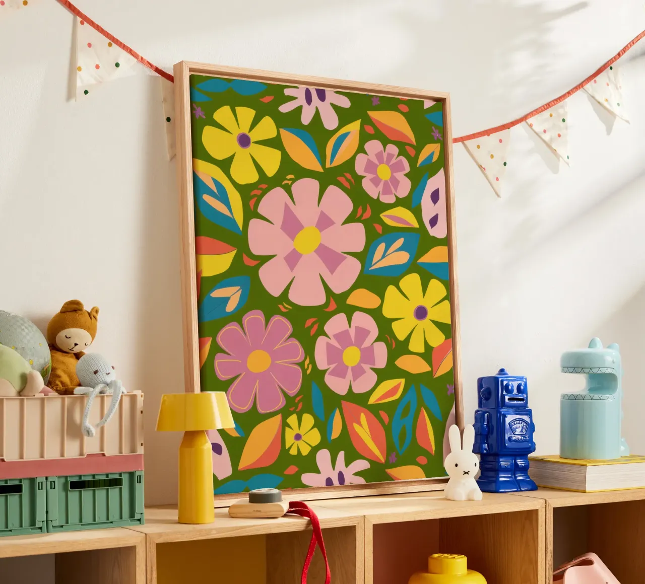 Soft Blooms Pattern canvas by Trace Brush