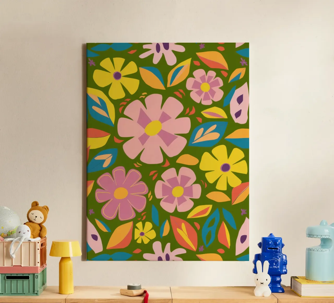 Soft Blooms Pattern canvas by Trace Brush