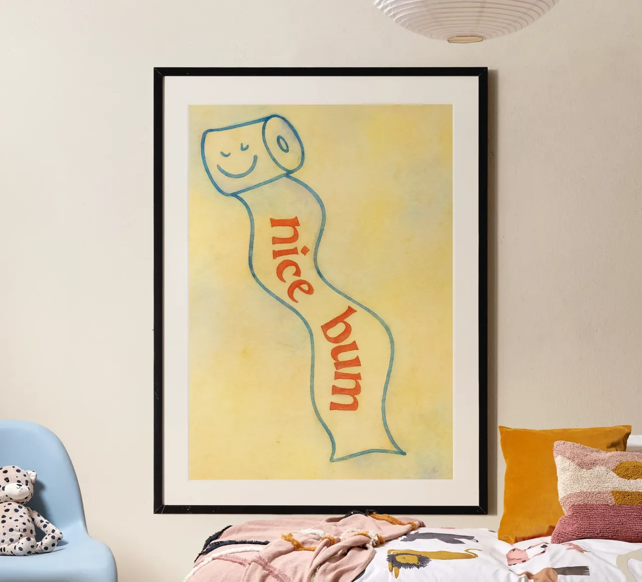 netter Hintern Toilettenpapier Zeichnung Illustration Poster von citralake
