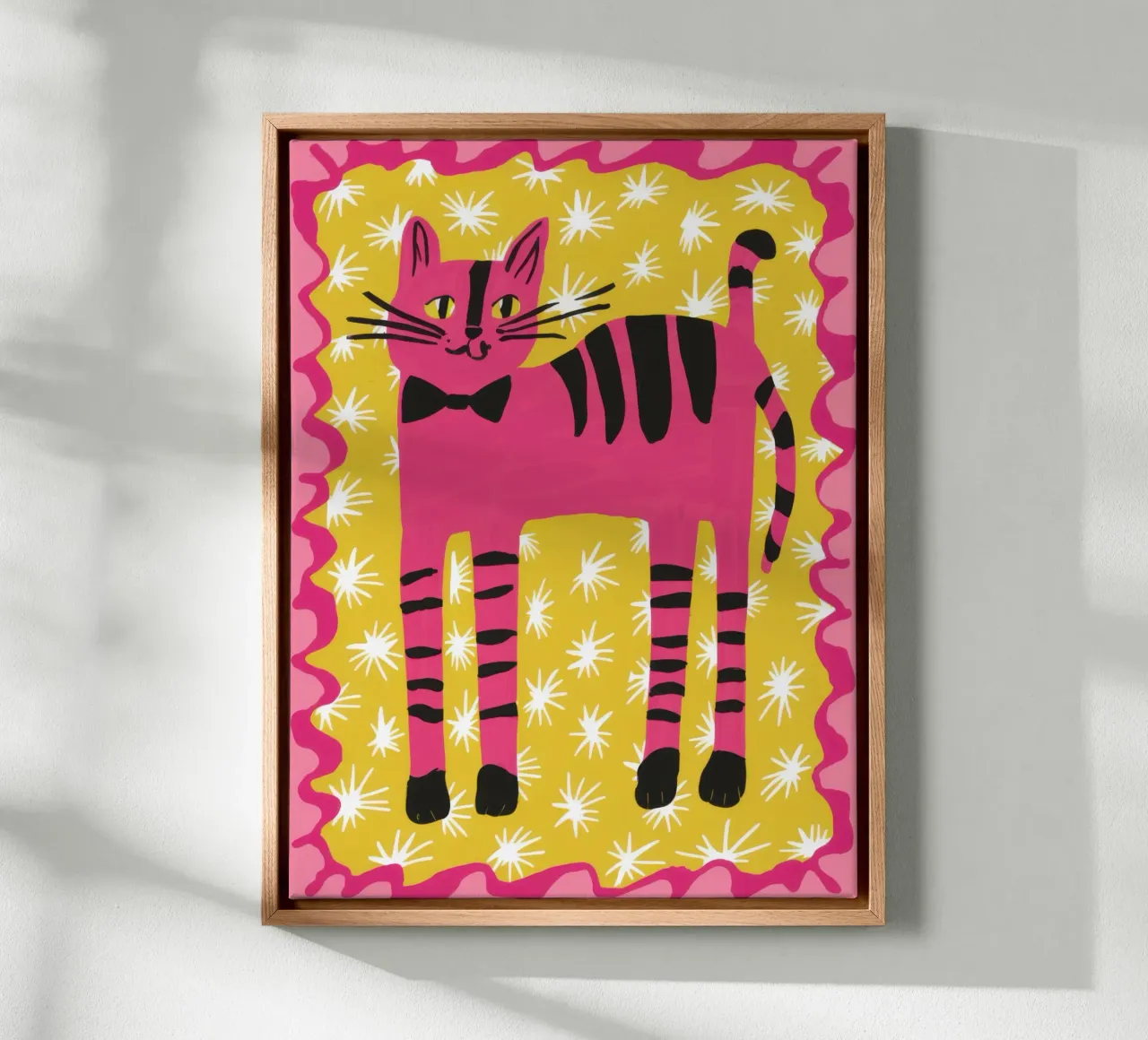 Tigre Rosa Dapper tela con Cornice a cassetta da Irish Strokes