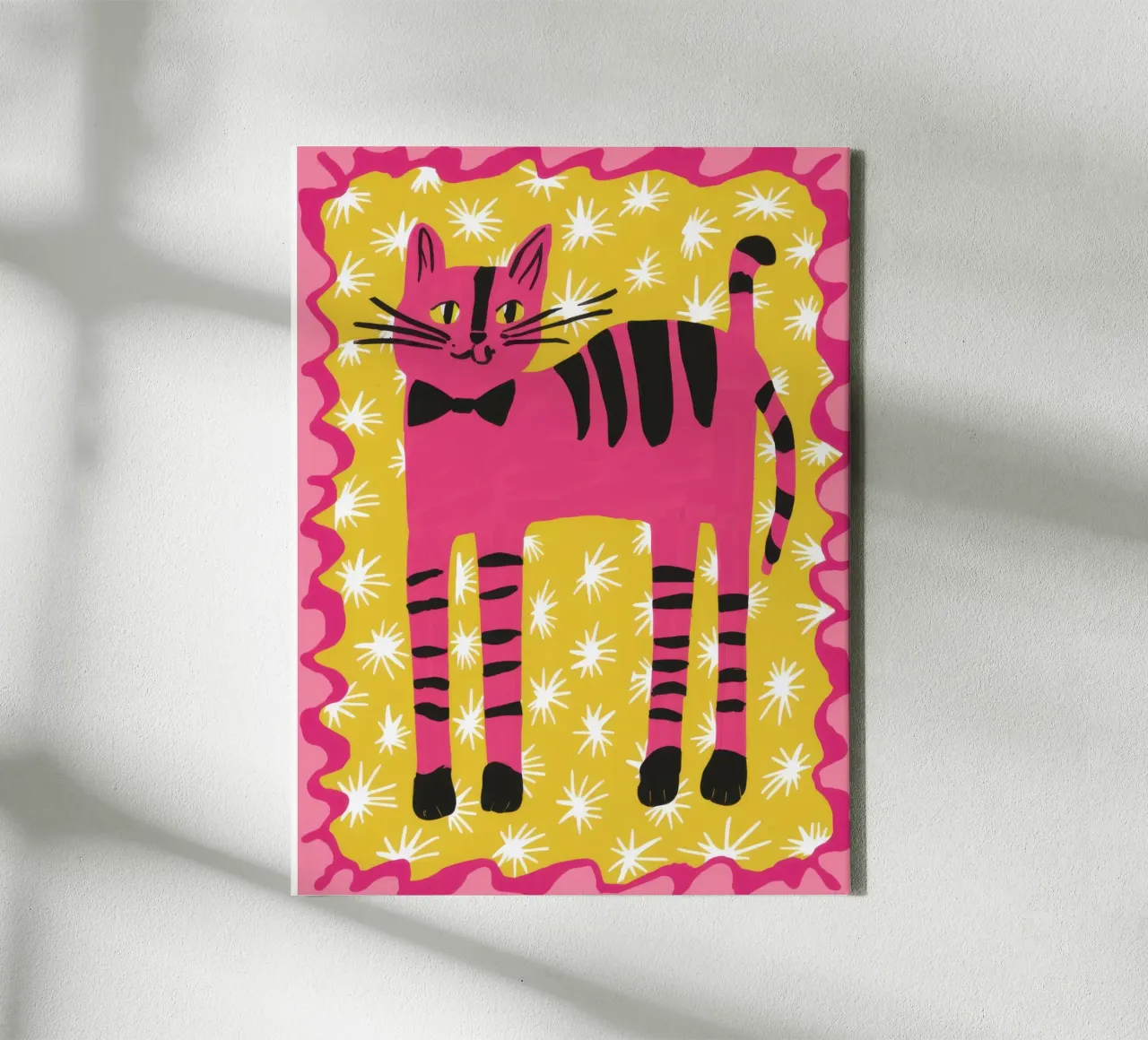 Tigre Rosa Dapper tela con Cornice a cassetta da Irish Strokes