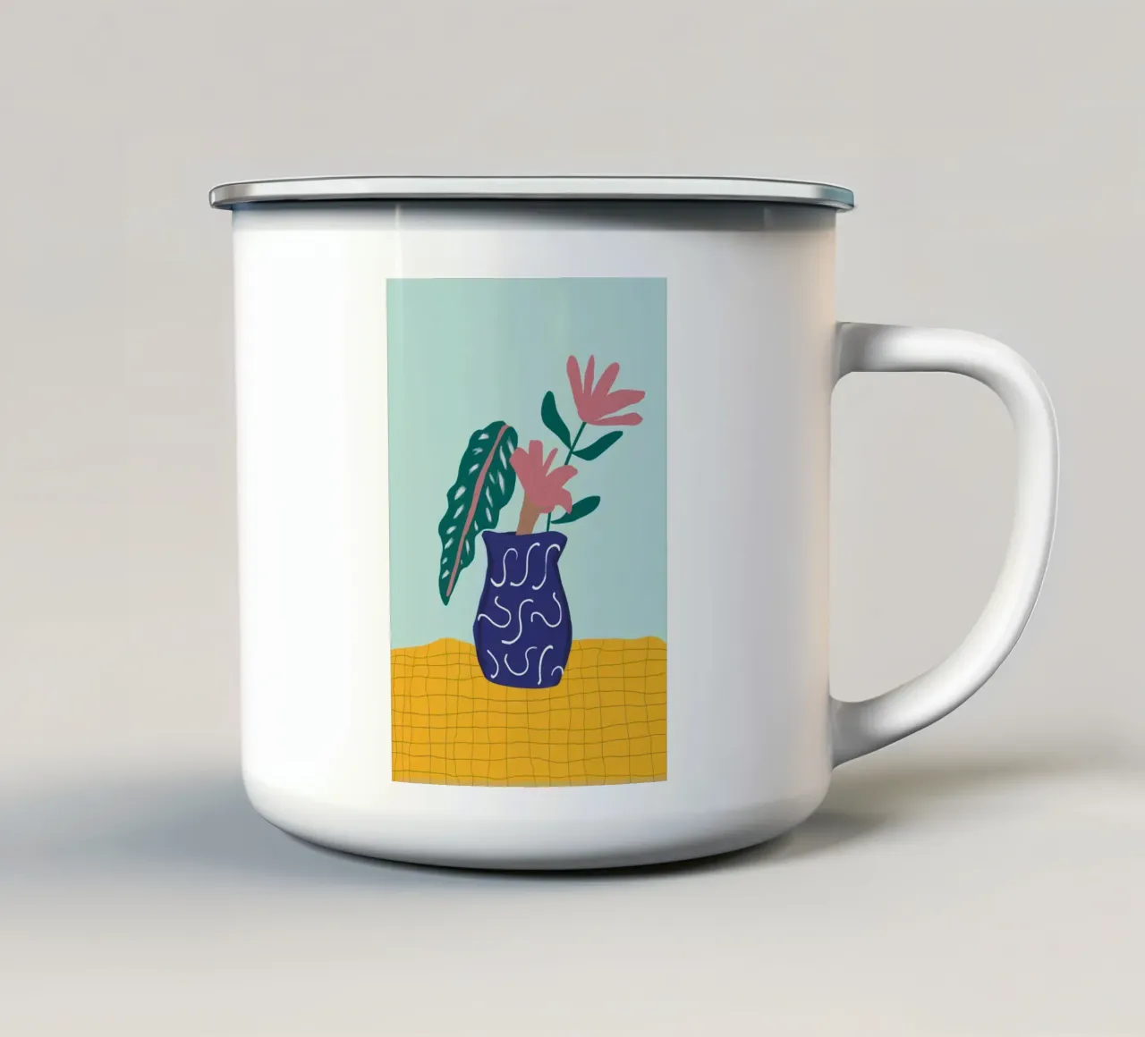 Vaso da giardino astratto tazza in smalto da Selene Shade