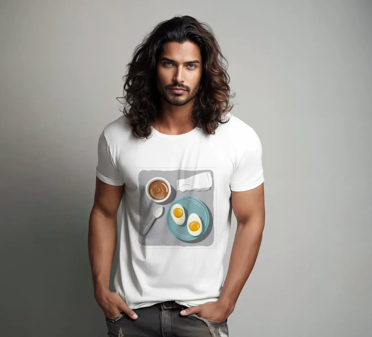 Uova del mattino minimaliste t-shirt da Luna Aura