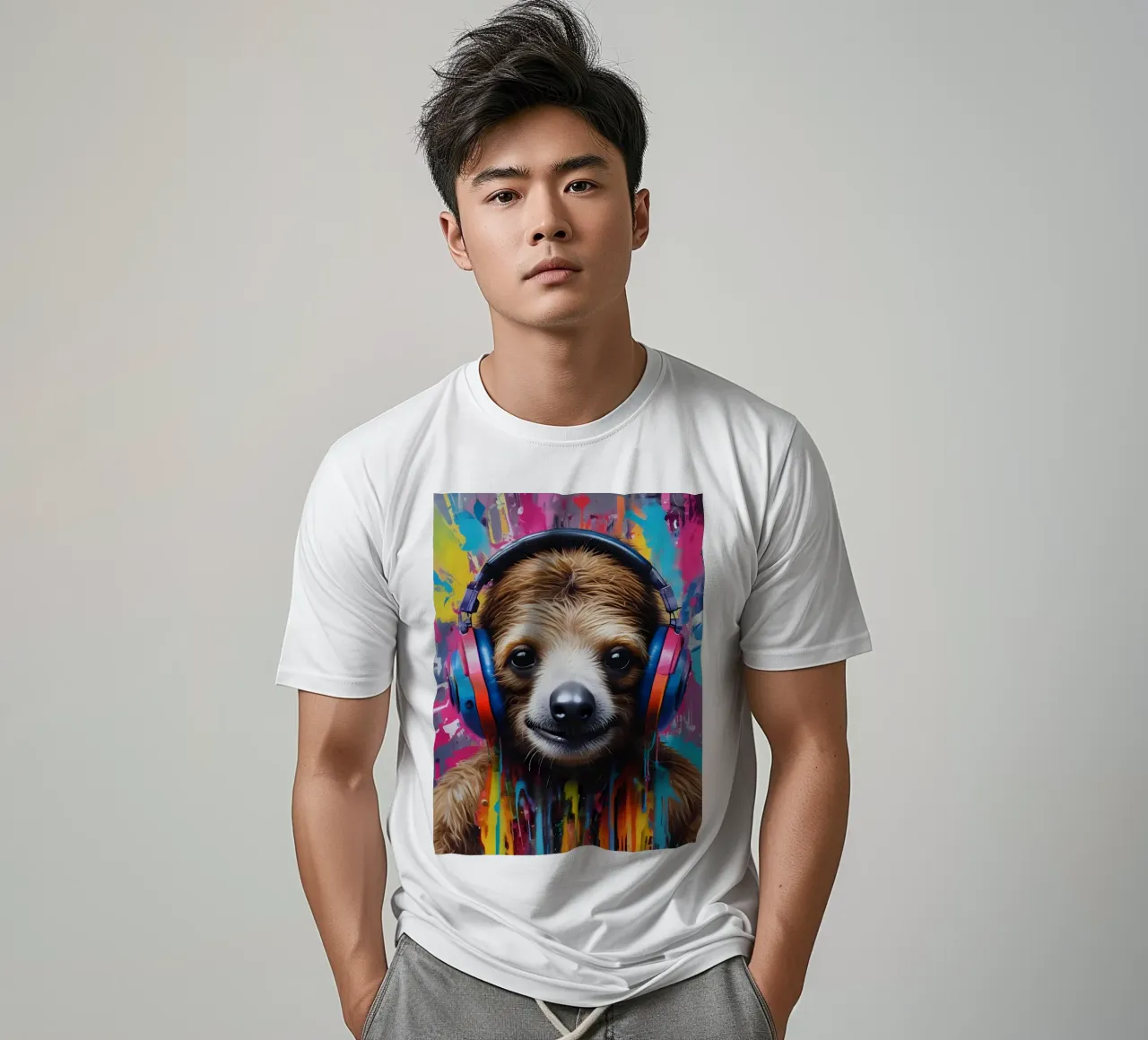 Bradipo in cuffia t-shirt da MakArena