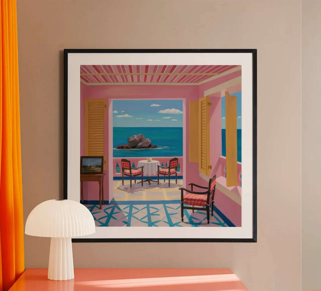 Sogno di un ristorante sul mare poster da Irish Strokes