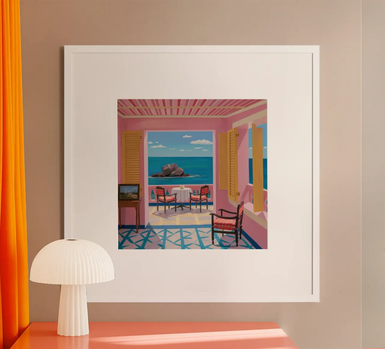 Sogno di un ristorante sul mare poster da Irish Strokes