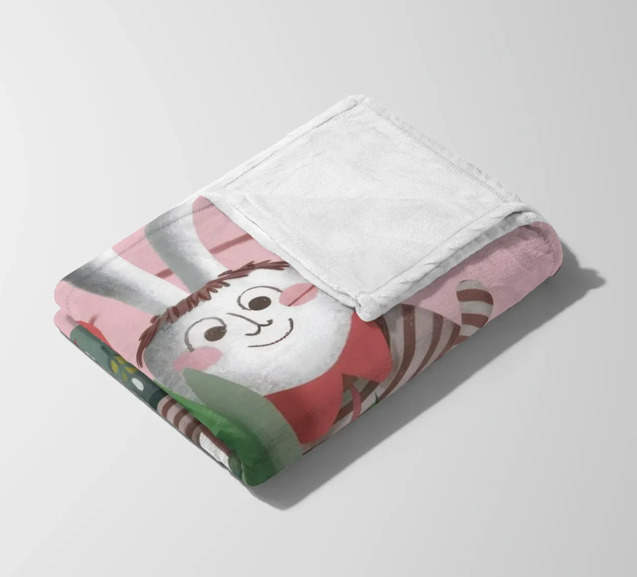 Rabbit with Tulips fleece blanket by Irish Strokes