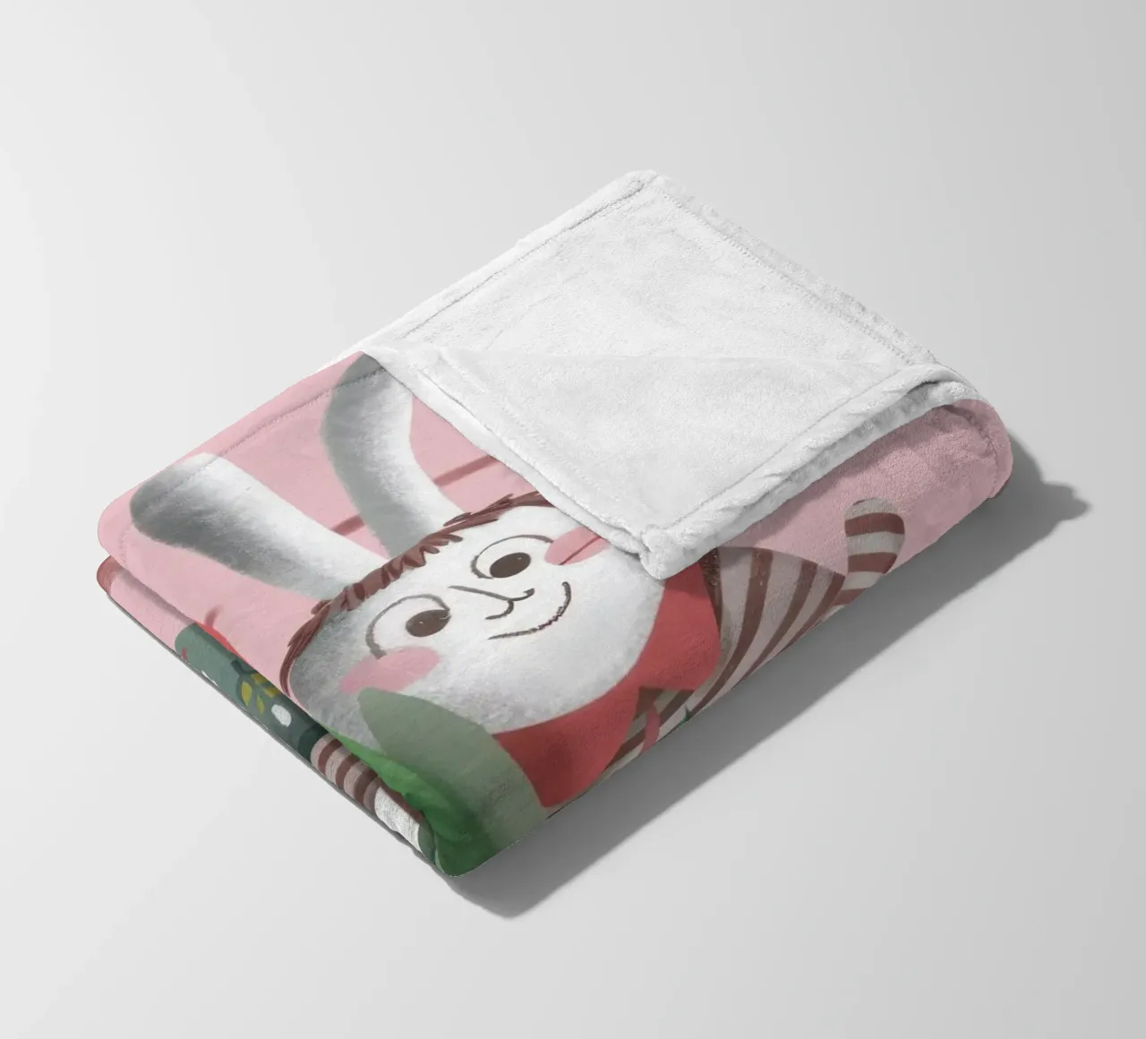 Rabbit with Tulips fleece blanket by Irish Strokes