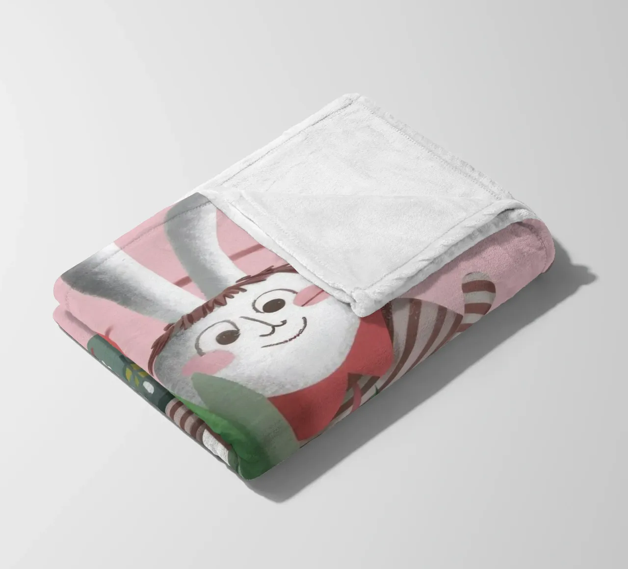 Rabbit with Tulips fleece blanket by Irish Strokes