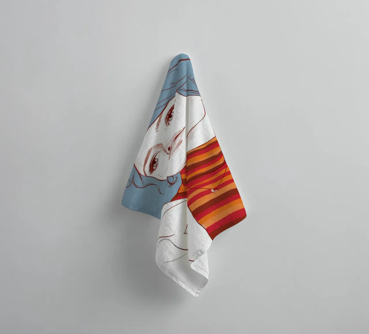 Contemplative Turtleneck Gaze towel by Gaia Viesta