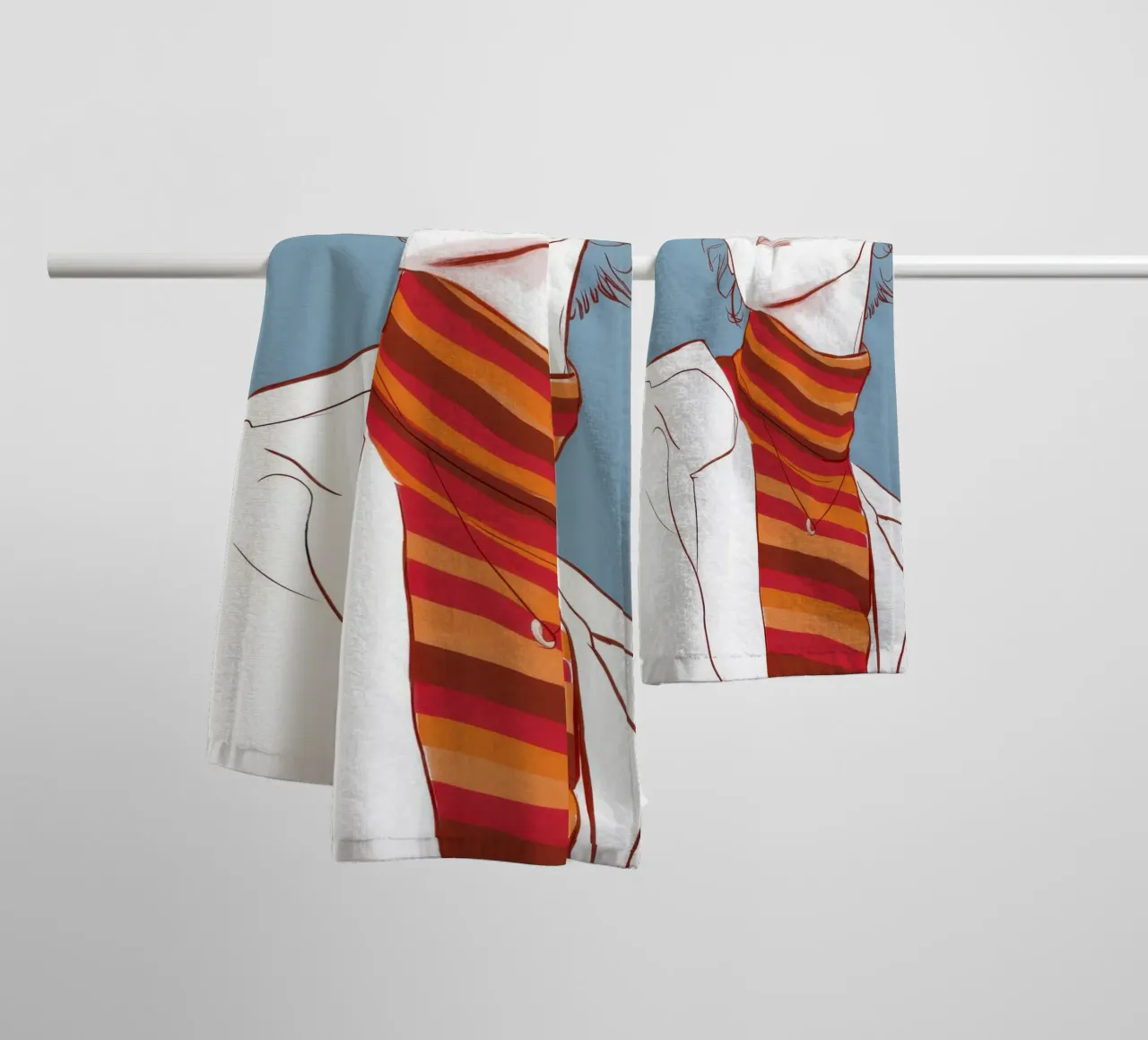 Contemplative Turtleneck Gaze towel by Gaia Viesta